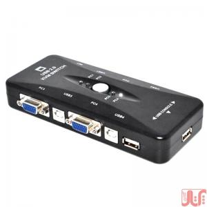 سوییچ کی وی ام 4 پورت USB2 دستی به همراه 4 کابل kvm